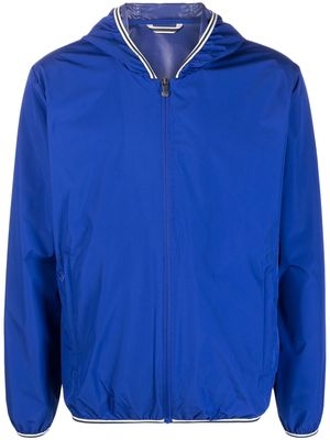 Pyrenex stripe-trim hooded jacket - Blue