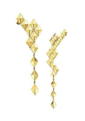 Python Asymmetric 18K Yellow Gold Drop Earrings