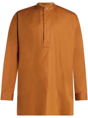 Qasimi press-stud long-sleeve shirt - Brown