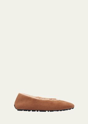 Qassidy Suede Faux Fur Ballerina Flats