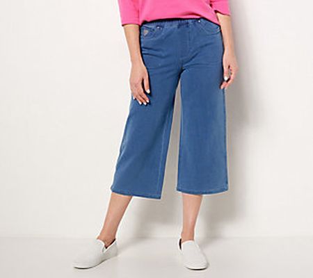 Quacker Factory DreamJeannes Regular Pull-On Wide Culottes