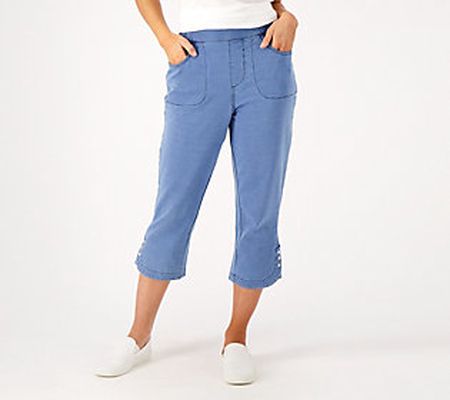 Quacker Factory DreamJeannes Tulip Snap Hem Capri Pants