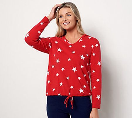 Quacker Factory French Terry Star Bright Hoodie