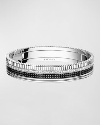 Quatre Black Edition Diamond Bangle Bracelet, Size 18