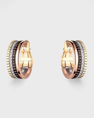 Quatre Classique Hoop Earrings with Brown PVD
