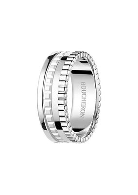 Quatre White Edition 18K White Gold & HyCeram Ring