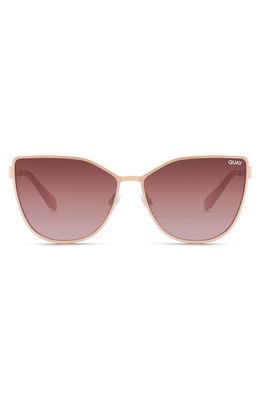 Quay Australia 55mm In Pursuit Cat Eye Sunglasses in Rose Gold/Brown Pink