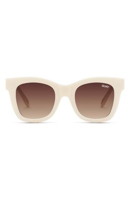 Quay Australia After Hours 48mm Square Sunglasses in Ivory/Brown