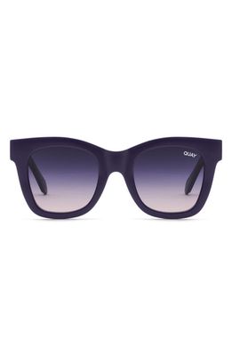 Quay Australia After Hours 50mm Polarized Gradient Square Sunglasses in Navy/Navy Pink Revo
