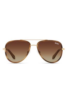 Quay Australia All In 49mm Mini Aviator Polarized Gradient Sunglasses in Tort Gold/Brown Polarized