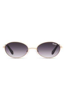 Quay Australia All Mine 37mm Gradient Small Round Sunglasses in Gold/Smoke