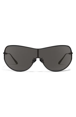 Quay Australia Balance 51mm Shield Sunglasses in Matte Black/Smoke