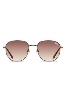Quay Australia Big Time 54mm Gradient Round Sunglasses in Bronze /Brown Lens