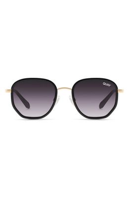 Quay Australia Big Time Remixed 46mm Gradient Round Sunglasses in Black/Smoke