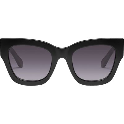 Quay Australia By the Way 46mm Square Sunglasses in Black /Smoke 