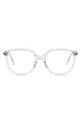 Quay Australia Call Me 47mm Small Square Blue Light Blocking Glasses in Clear/Clear Blue Light