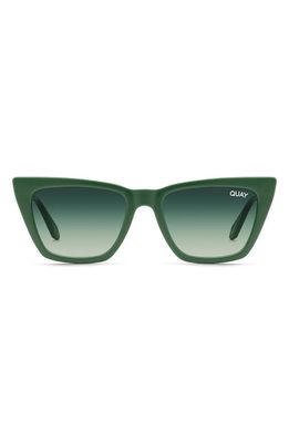 Quay Australia Call The Shots 48mm Gradient Cat Eye Sunglasses in Monstera/Green