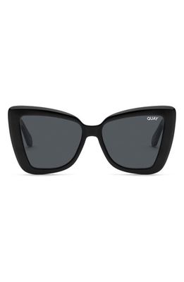Quay Australia Chain Reaction 48mm Cat Eye Sunglasses in Black /Smoke