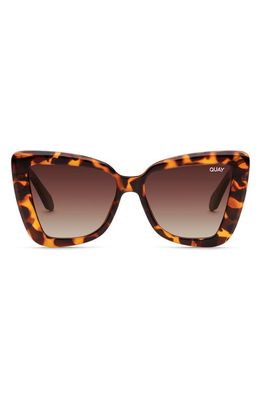 Quay Australia Chain Reaction 48mm Cat Eye Sunglasses in Tortoise /Brown