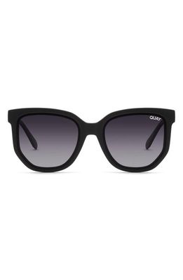 Quay Australia Coffee Run 51mm Polarized Gradient Cat Eye Sunglasses in Black/Smoke Polarized