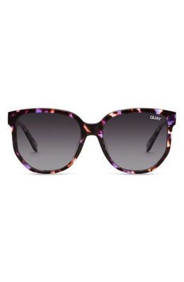 Quay Australia Coffee Run 53mm Polarized Gradient Cat Eye Sunglasses in Purple Tort/Smoke Polarized