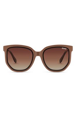Quay Australia Coffee Run 53mm Polarized Sunglasses in Oat/Brown Polarized