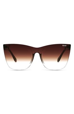Quay Australia Come Thru 57mm Cat Eye Sunglasses in Tort Gold/Brown Fade