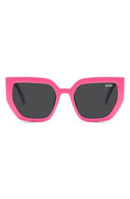 Quay Australia Contoured 45mm Polarized Cat Eye Sunglasses in Hot Pink/Black Polarized