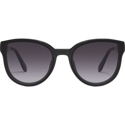 Quay Australia Date Night 54mm Round Sunglasses in Black /Smoke 