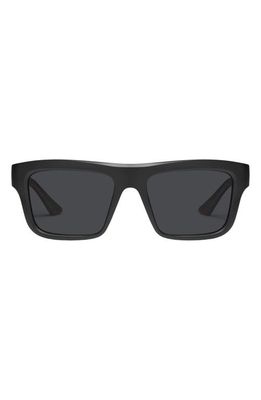 Quay Australia Dealer's Choice 41mm Polarized Square Sunglasses in Matte Black /Polarized 