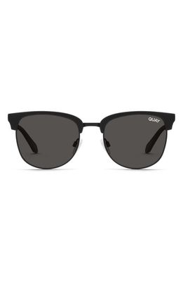 Quay Australia Evasive 46mm Polarized Square Sunglasses in Black/Smoke Polarized