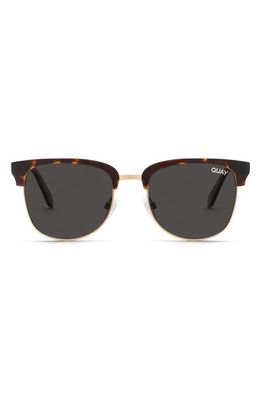 Quay Australia Evasive 46mm Polarized Square Sunglasses in Tort Gold/Black Polarized