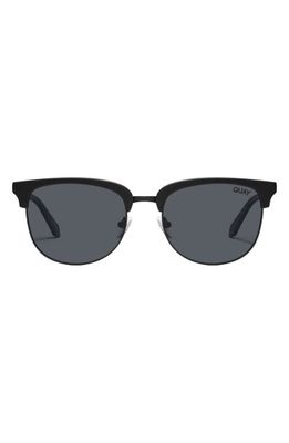 Quay Australia Evasive 56mm Polarized Square Sunglasses in Matte Black /Smoke Polarized