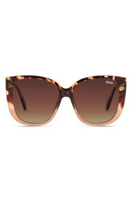 Quay Australia Ever After 54mm Polarized Gradient Square Sunglasses in Tort Fade/Brown Polarized