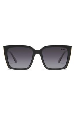 Quay Australia Front Cover 47mm Gradient Polarized Square Sunglasses in Black/Smoke Polarized