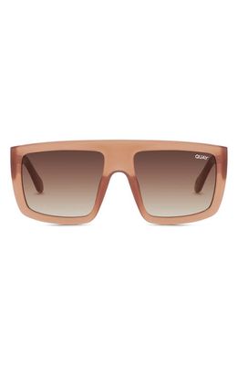 Quay Australia Get in Line 58mm Gradient Shield Sunglasses in Milky Caramel /Brown