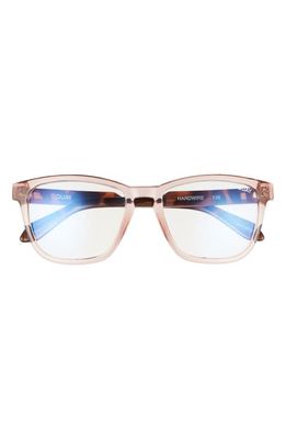 Quay Australia Hardwire 44mm Square Blue Light Blocking Reading Glasses in Crystal Brown /Clear