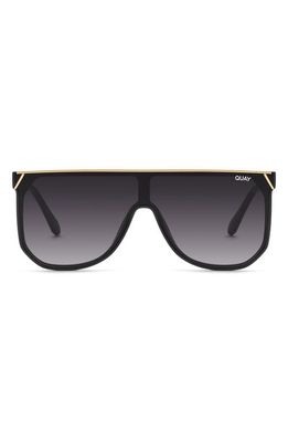 Quay Australia Headliner 54mm Shield Sunglasses in Black/Smoke