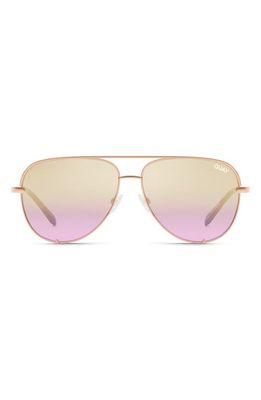 Quay Australia High Key 51mm Aviator Sunglasses in Rose Gold/Lavender