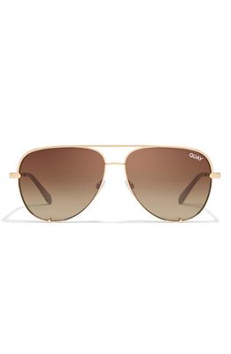 Quay Australia High Key 55mm Aviator Sunglasses in Gold/Chocolate Paprika