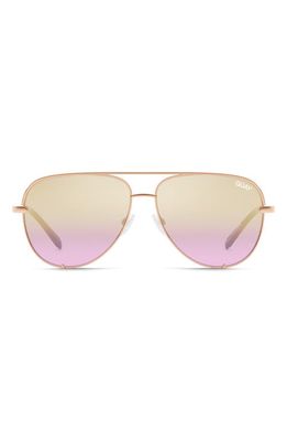 Quay Australia High Key 58mm Aviator Sunglasses in Rose Gold/Lavender