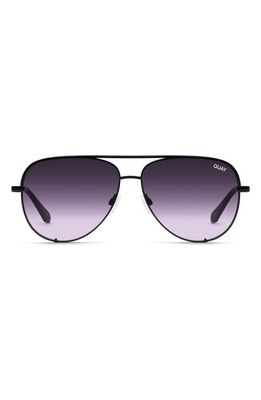 Quay Australia High Key 62mm Aviator Glasses in Black /Black Purple Fade