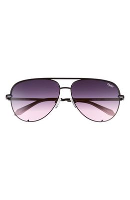 Quay Australia High Key 64mm Oversize Aviator Sunglasses in Black Pink Fade