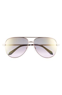 Quay Australia High Key 64mm Oversize Aviator Sunglasses in Rose Gold/Lavender