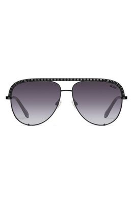 Quay Australia High Key Extra Bling 54mm Aviator Sunglasses in Black /Smoke