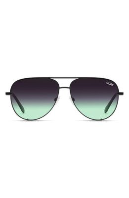 Quay Australia High Key Micro 49mm Gradient Aviator Sunglasses in Black/Black Fade Mint