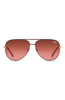 Quay Australia High Key Micro 49mm Gradient Aviator Sunglasses in Bronze/Brown Pink