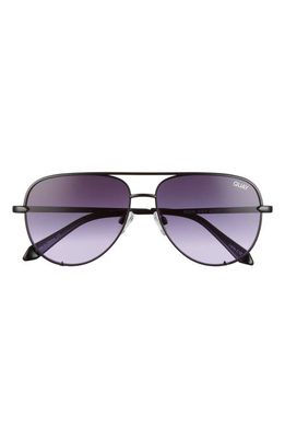 Quay Australia High Key Mini 60mm Aviator Sunglasses in Black /Black Purple Fade