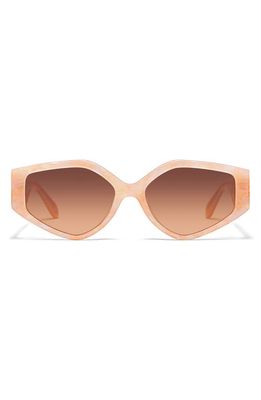 Quay Australia Hot Gossip 44mm Gradient Cat Eye Sunglasses in Apricot Tortoise /Orange 