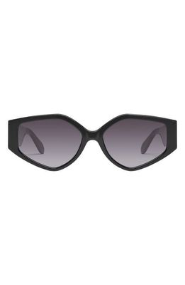 Quay Australia Hot Gossip 44mm Gradient Cat Eye Sunglasses in Black /Smoke 